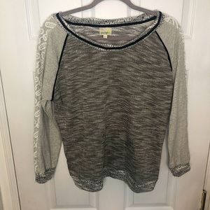Anthropologie Porridge knit sweater w lace detail